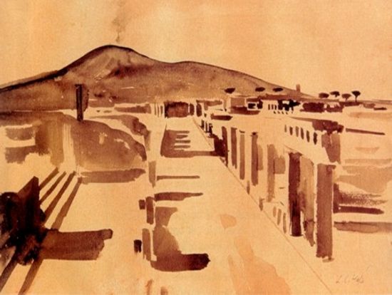 <b>Pompei</b><br>"Pompei"<br>acquerello, cm 24,5x34<br>Pompei 1926, coll. privata